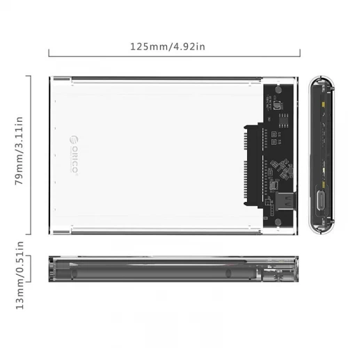 ORICO 2139C3-G2 2.5 INCH TRANSPARENT TYPE-C 3.1 GEN 2