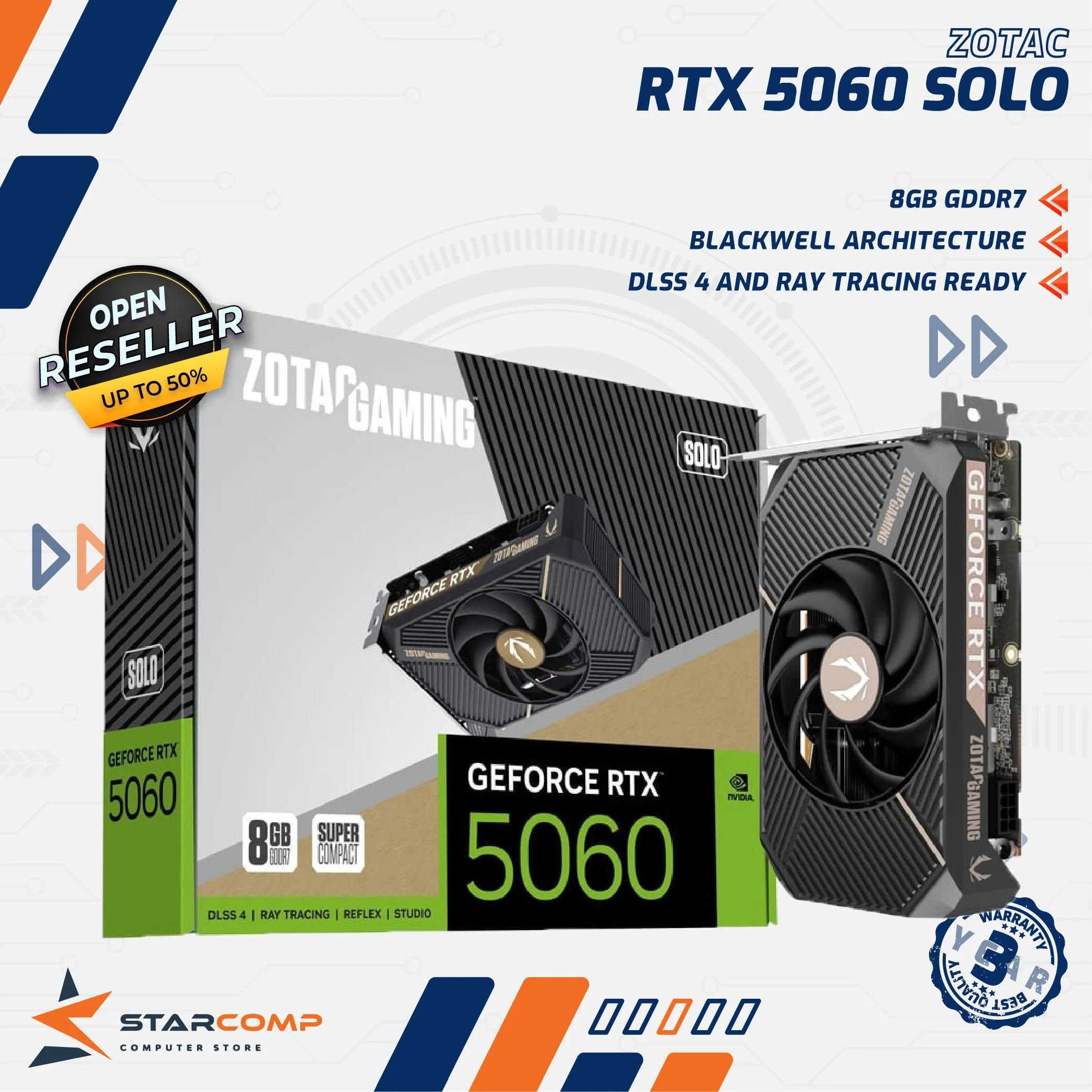 VGA ZOTAC RTX5060 SOLO D7 128BIT