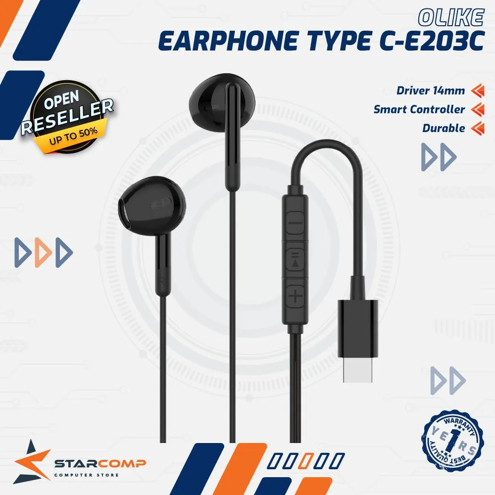 EARPHONE OLIKE WIRED TYPE C E203C