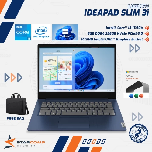 LENOVO IDEAPAD SLIM 3I | CORE I3-1115G4 8GB 512GB SSD 14" FHD BACKLIT ABYSS BLUE - FPID