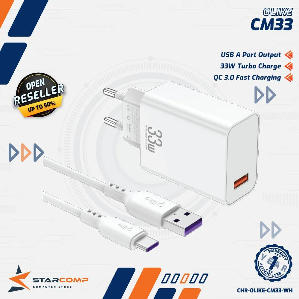 CHARGER SET OLIKE USB A TO C 33W CM33