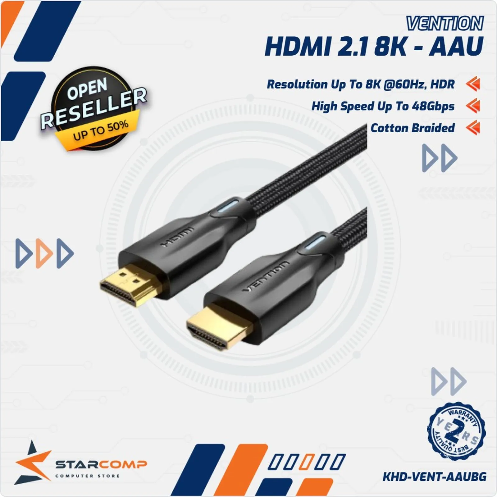 KABEL HDMI VENTION 2.1 1.5M (AAUBG)