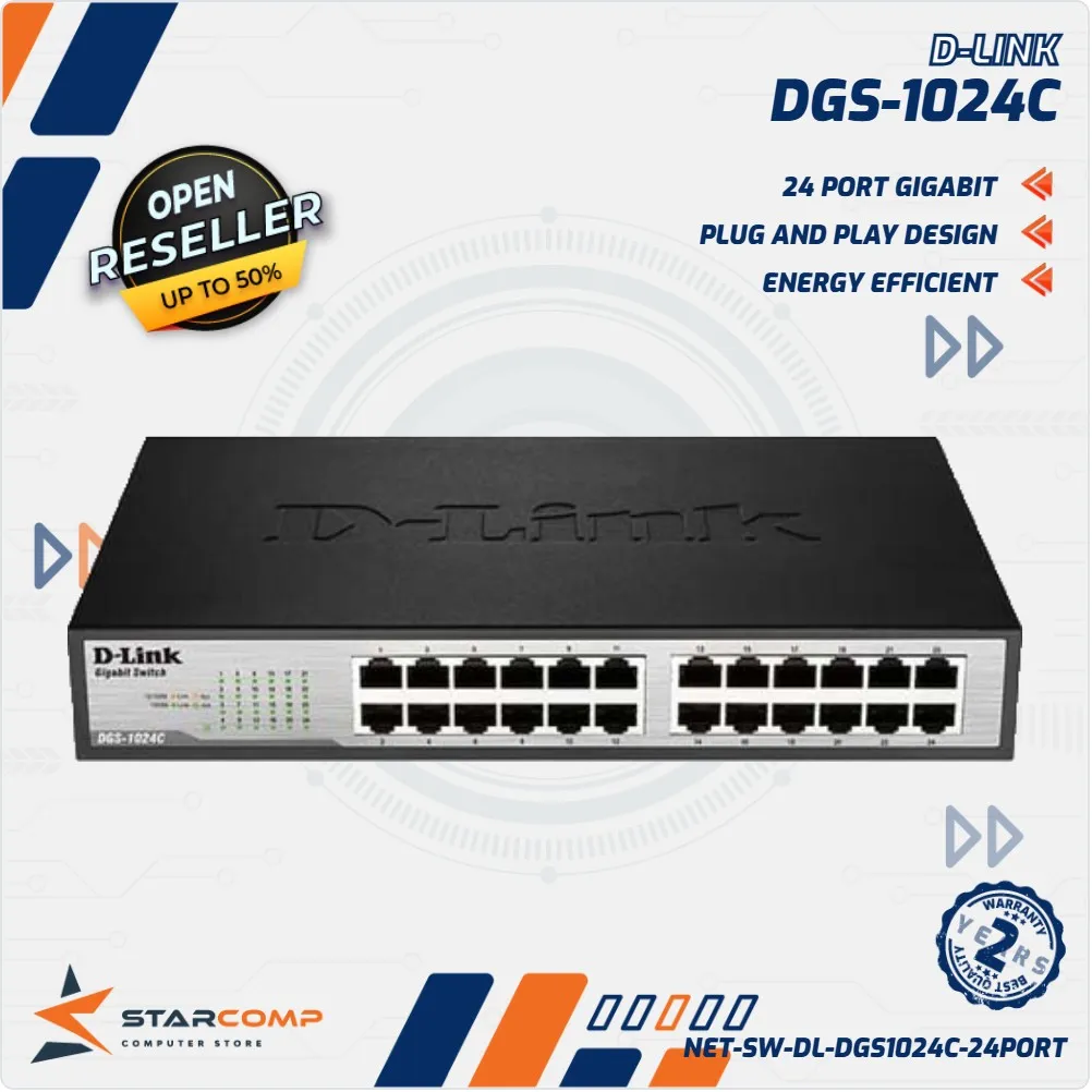SWITCH HUB D-LINK 24 PORT DGS-1024C