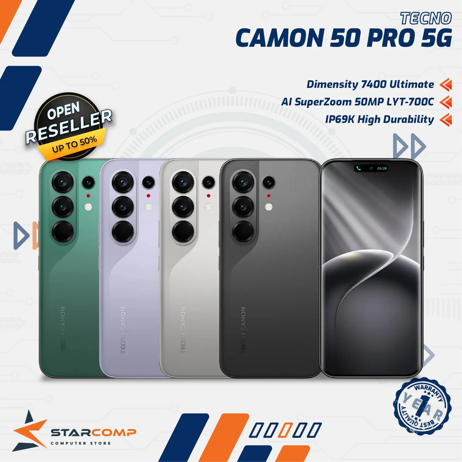 HANDPHONE TECNO CAMON 50 PRO 8/256