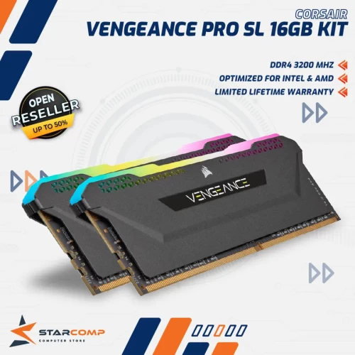 CORSAIR VENGEANCE RGB PRO SL 16GB KIT 3200MHZ