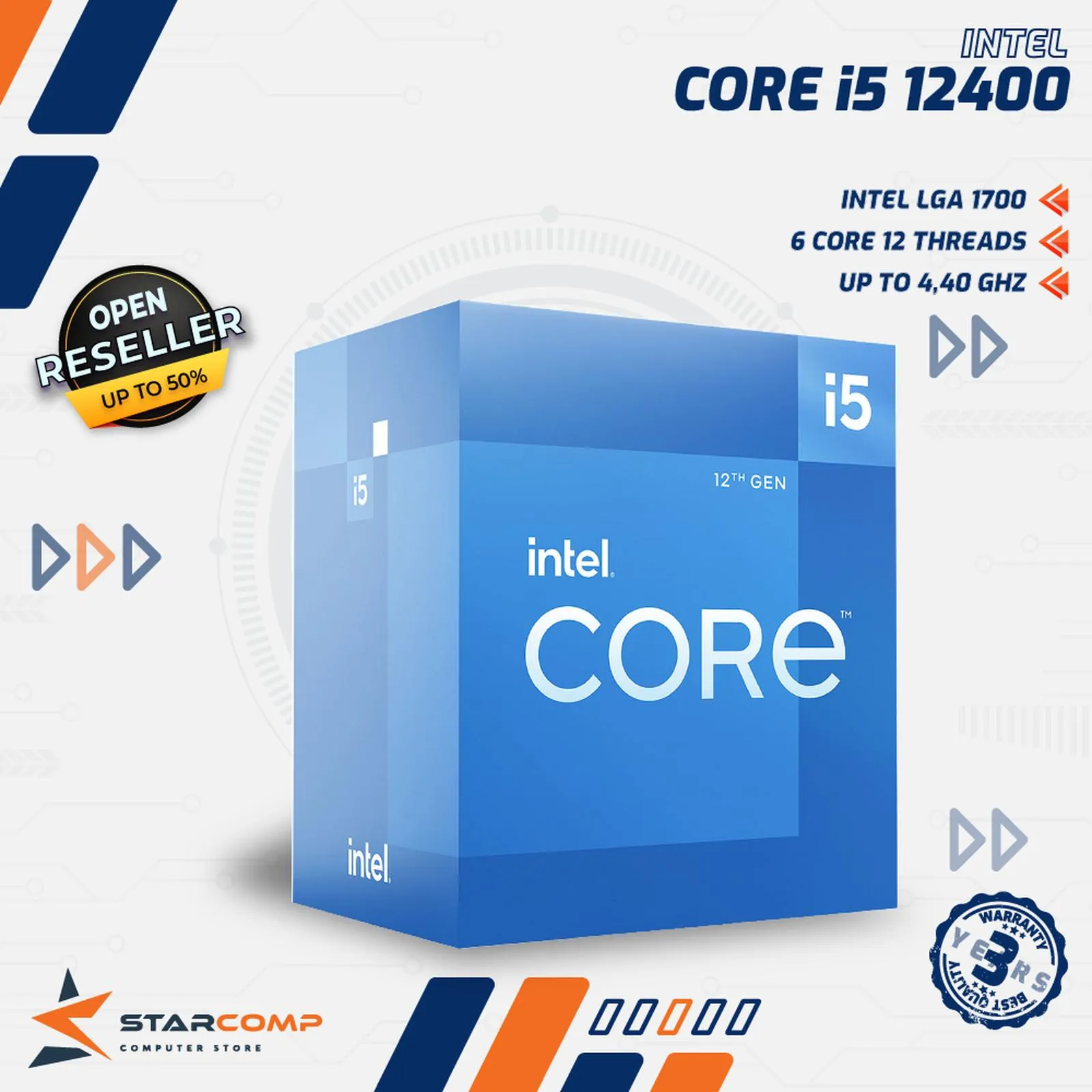 PROCESSOR INTEL CORE I5 12400