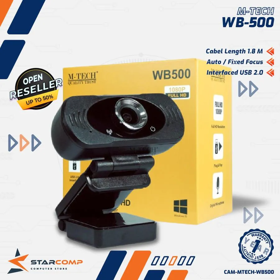 WEBCAM M-TECH WB-500 1080HD