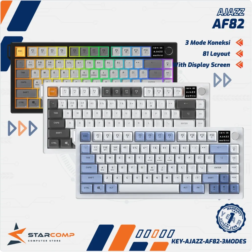 KEY AJAZZ AF82 3MODES SCREEN
