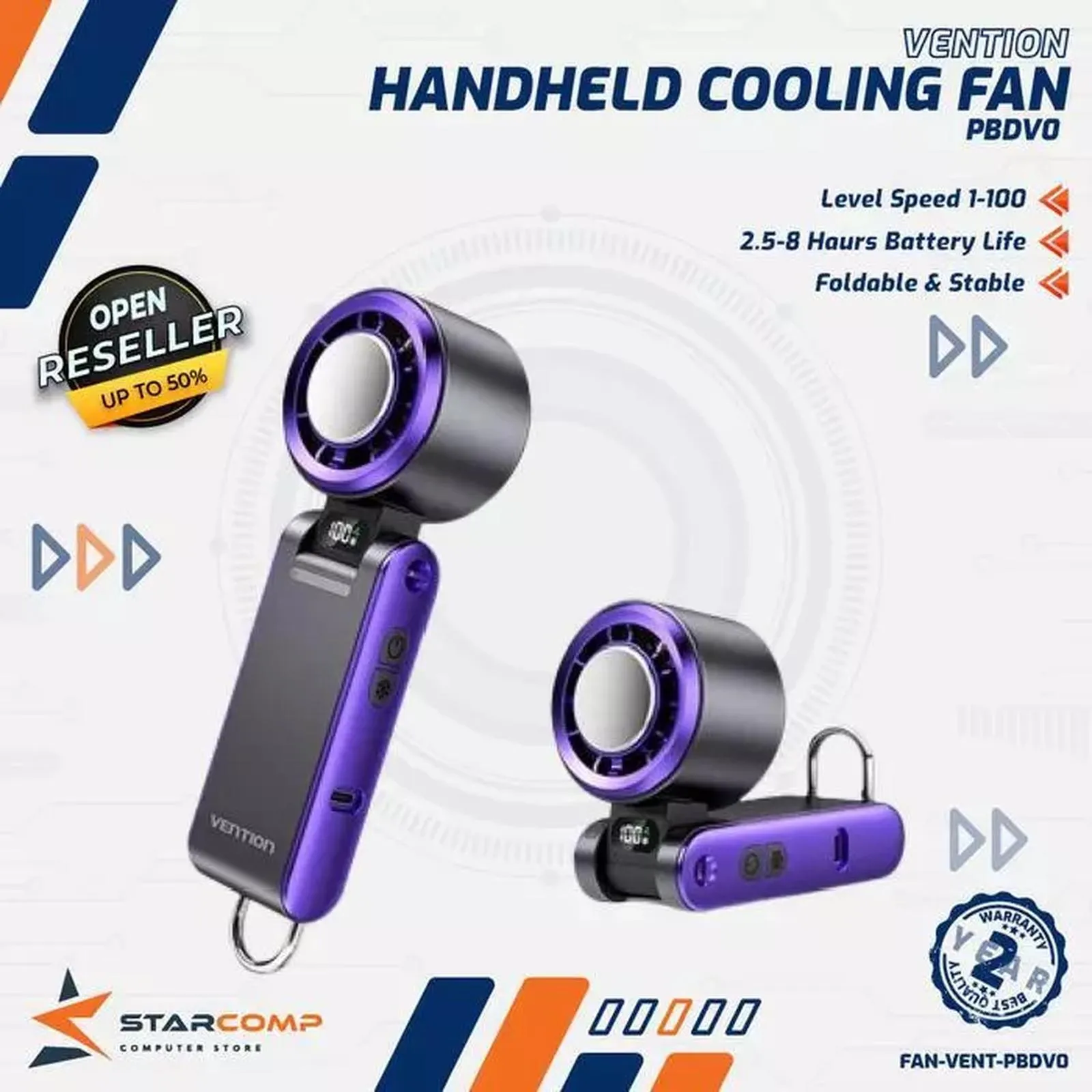 FAN VENTION HANDHELD FOLDABLE WITH LED DISPLAY (PBDV0)