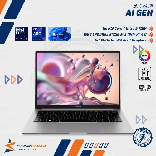 ADVAN AI GEN CORE ULTRA 5 125H 16GB 512GB 14" W11