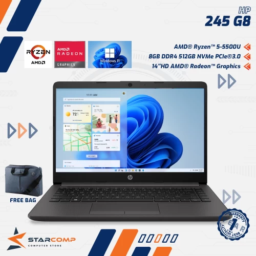 HP 245-G8 RYZEN 5 5500U 8GB 512GB 14" W11