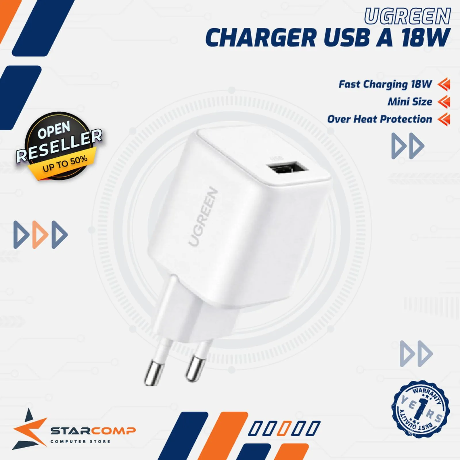 CHARGER UGREEN N SERIES GAN 18W (75623)