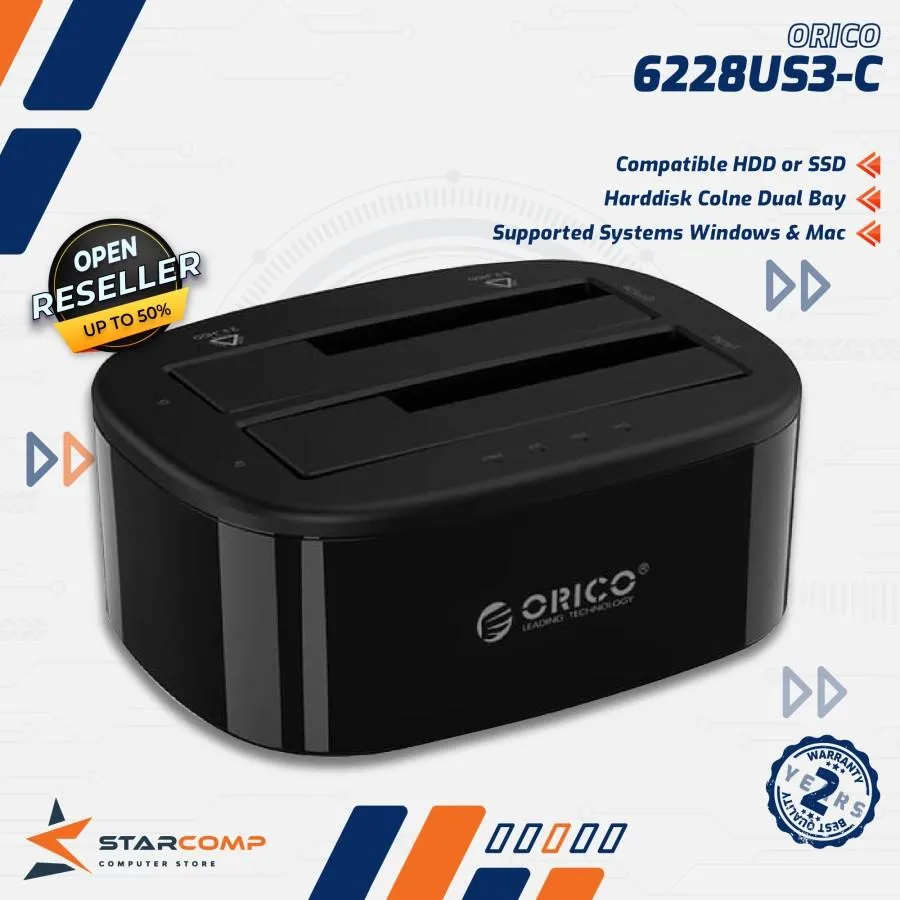 DOCKING ORICO HDD 6228US3 TYPEC 2BAY