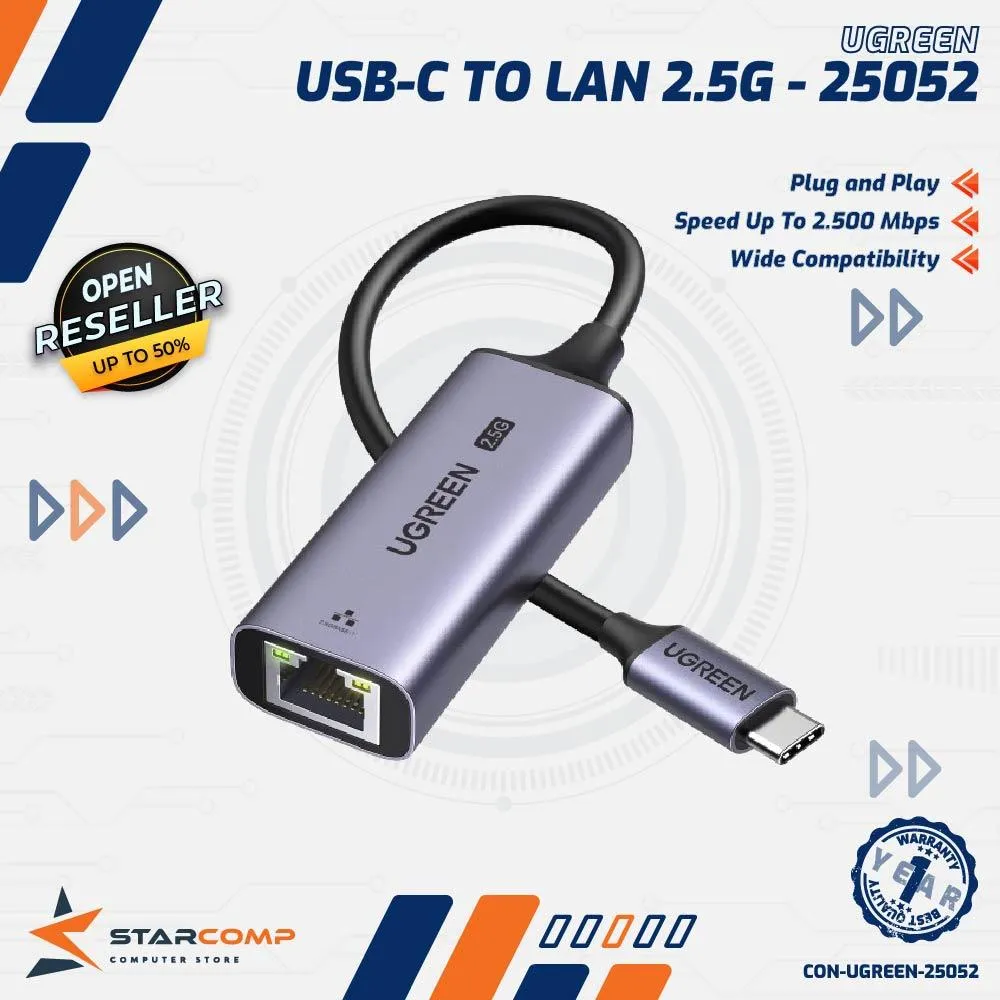 UGREEN ADAPTER TYPE C TO LAN RJ45 2. (25052)
