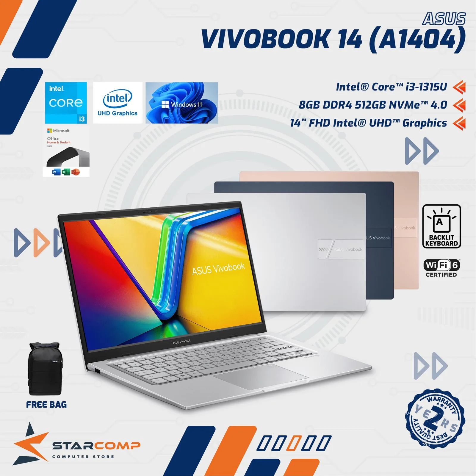 NOTEBOOK ASUS A1404VA CORE I3-1315U 8/512