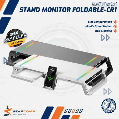 STAND MONITOR FOLDABLE RGB WITH PHONE HOLDER NEMESIS MYRO CR1