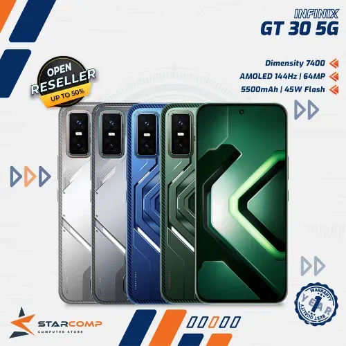 INFINIX GT 30 5G 8/256 GB DIMENSITY 7400 6.78" AMOLED+ 144HZ 64MP NFC GT30 GARANSI RESMI
