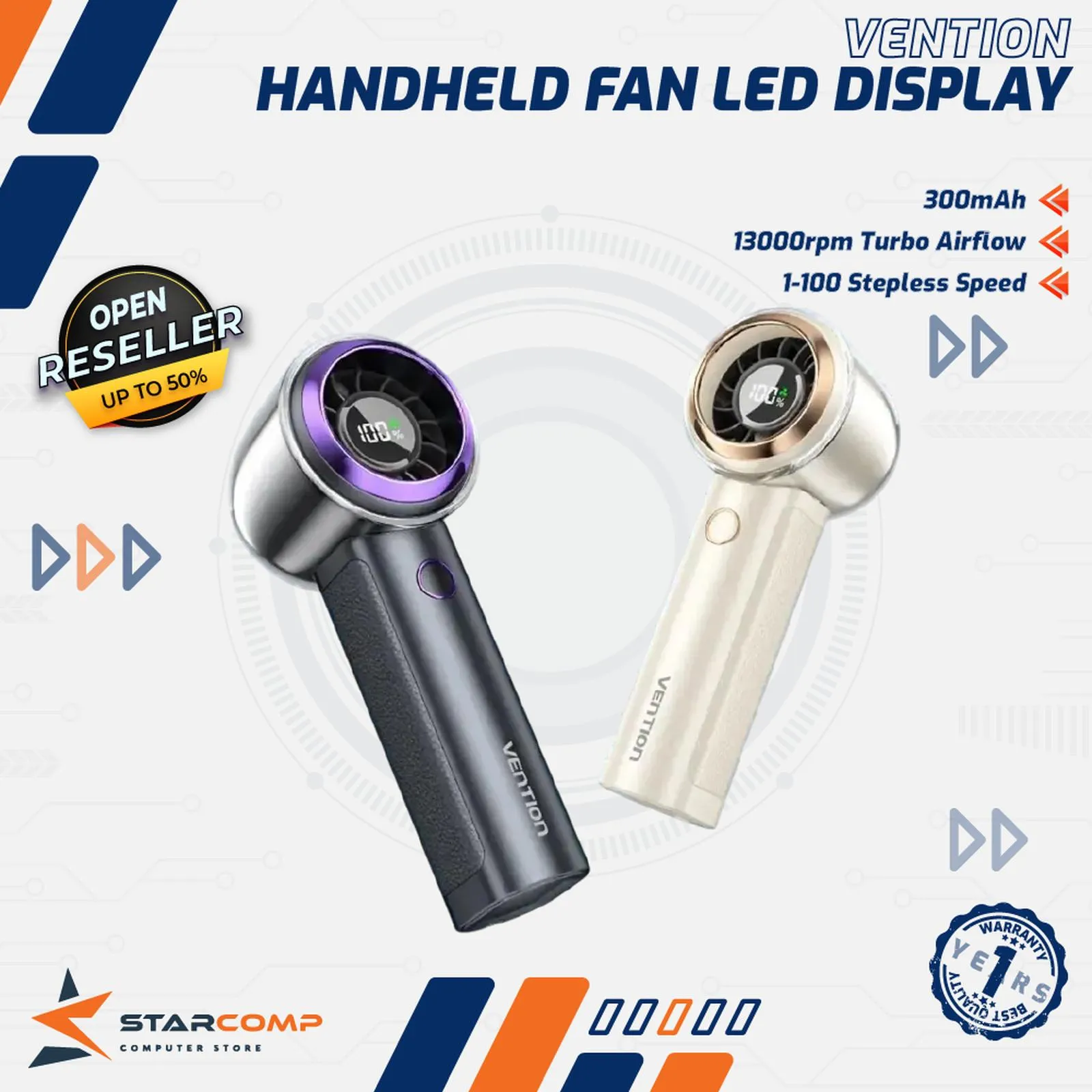 FAN VENTION HANDHELD WITH LED DISPLAY (PBBV0)