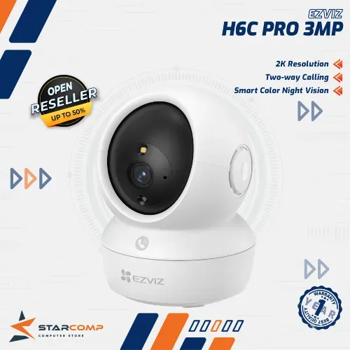 EZVIZ H6C PRO 2K 3MP SMART WIFI PAN TILT IP CAMERA CCTV INDOOR