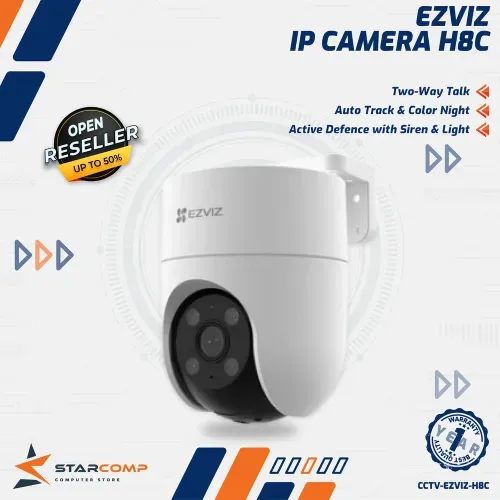 EZVIZ H8C 4MP 2K+ OUTDOOR CCTV PAN & TILT WIFI IP CAMERA AUTO TRACKING