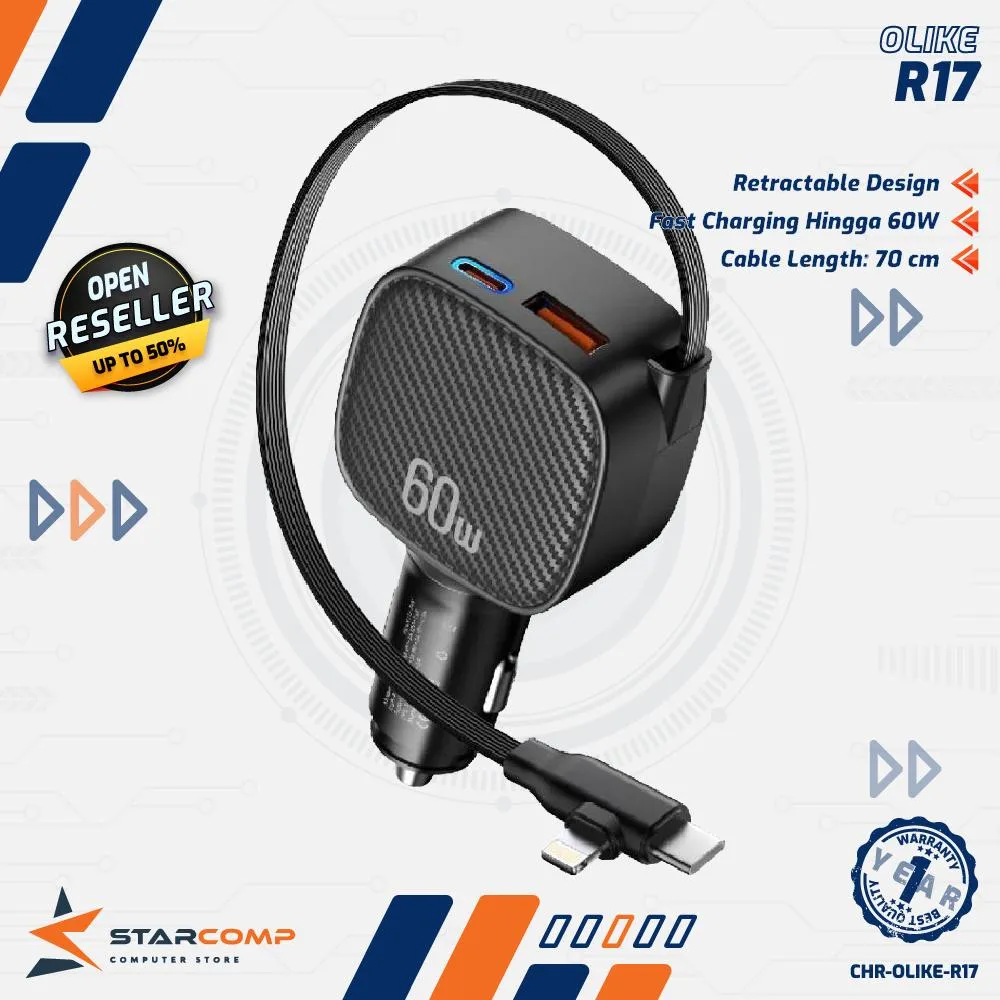 CAR CHARGER OLIKE RETRACABLE R17