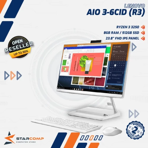 LENOVO IDEACENTRE AIO 3 24ADA6 RYZEN 3 3250U 8GB 512GB SSD OHS