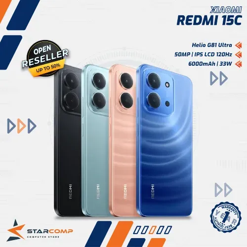 XIAOMI REDMI 15C 8/256 GB HELIO G81 ULTRA 50MP 120HZ GORILLA GLASS 6000MAH GARANSI RESMI