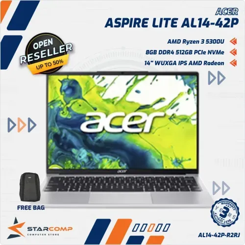 ACER ASPIRE LITE 14 AL14-42P RYZEN 3 5300U 8GB 512GB 14" W11+OHS
