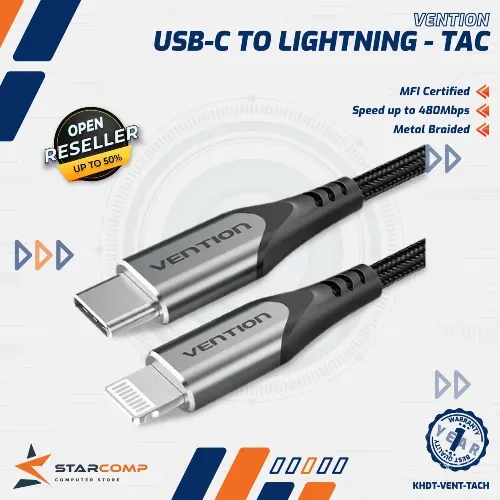 VENTION TAC KABEL DATA USB C TO LIGHTNING PD MFI CERTIFIED APPLE IPHONE BRAIDED