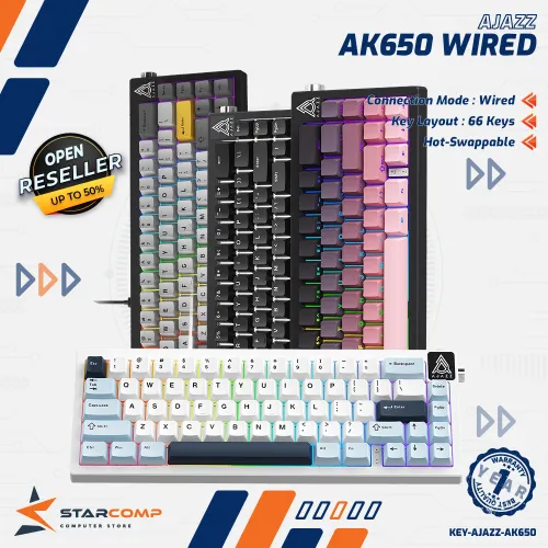 AJAZZ AK650 / AK-650 MECHANICAL KEYBOARD WIRED CONNECTION RGB