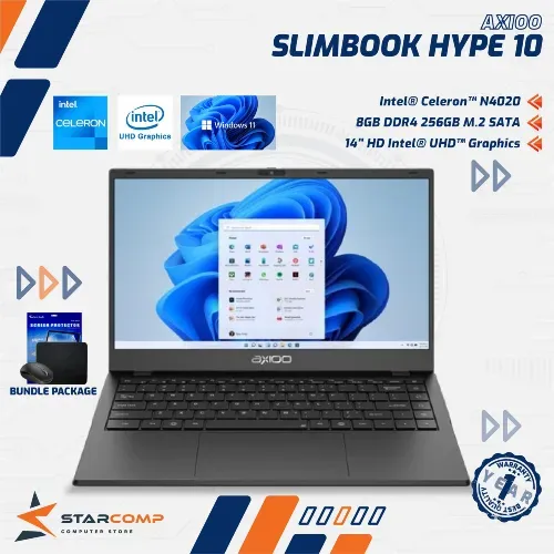AXIOO SLIMBOOK HYPE 10 CELERON N4020 8GB 256GB 14" HD W11 PRO
