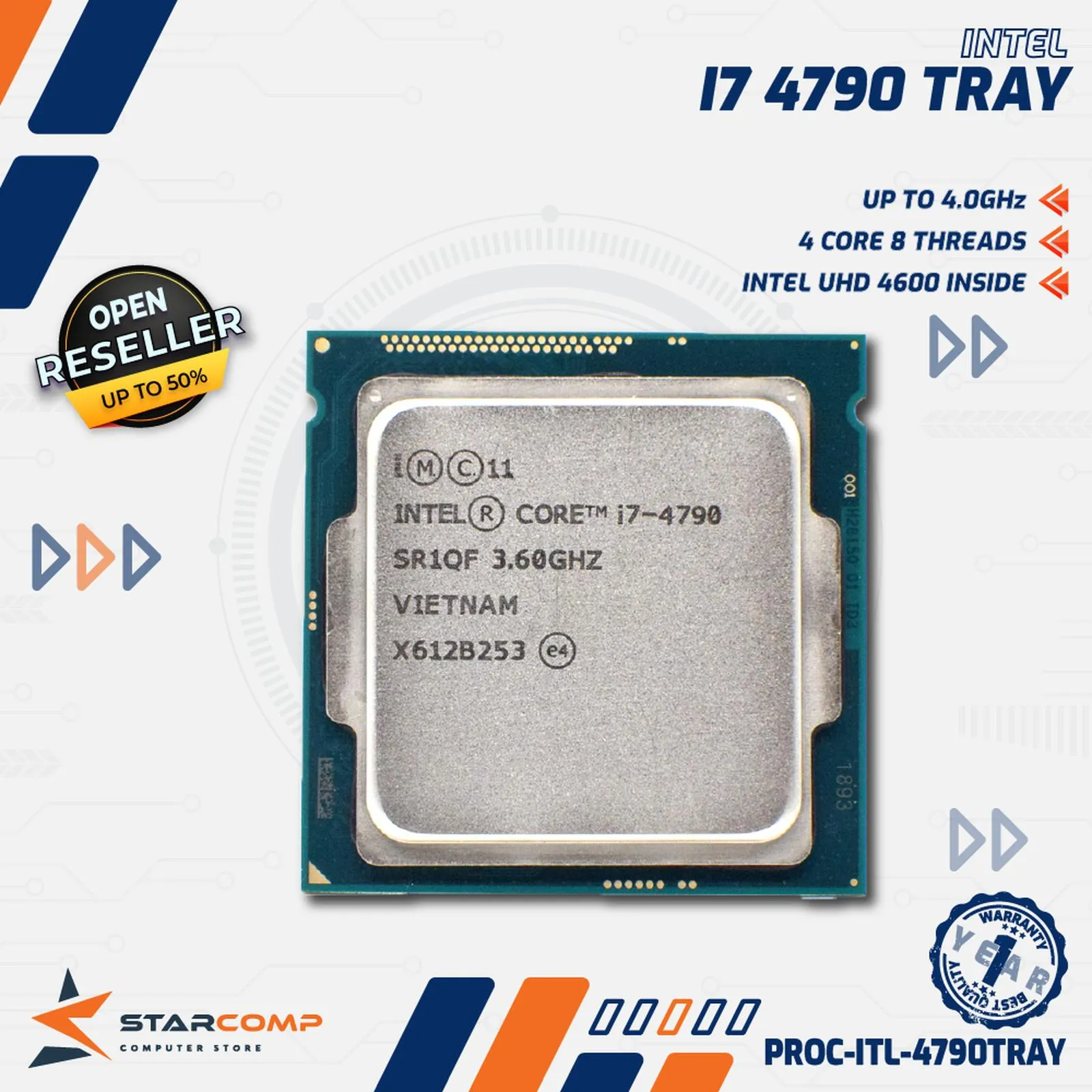PROCESSOR INTEL CORE I7 4790 TRAY