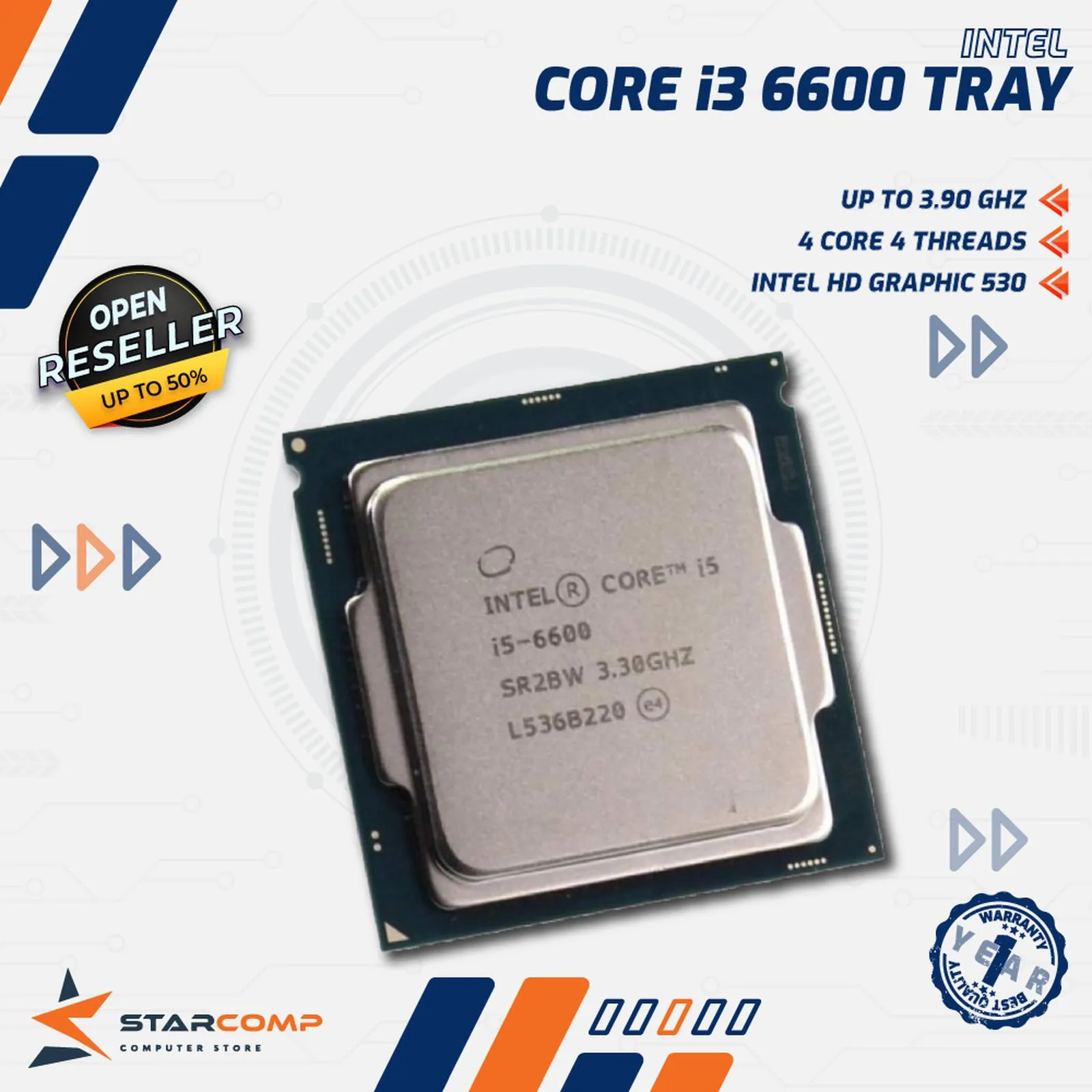 PROCESSOR INTEL CORE I5 6600 TRAY