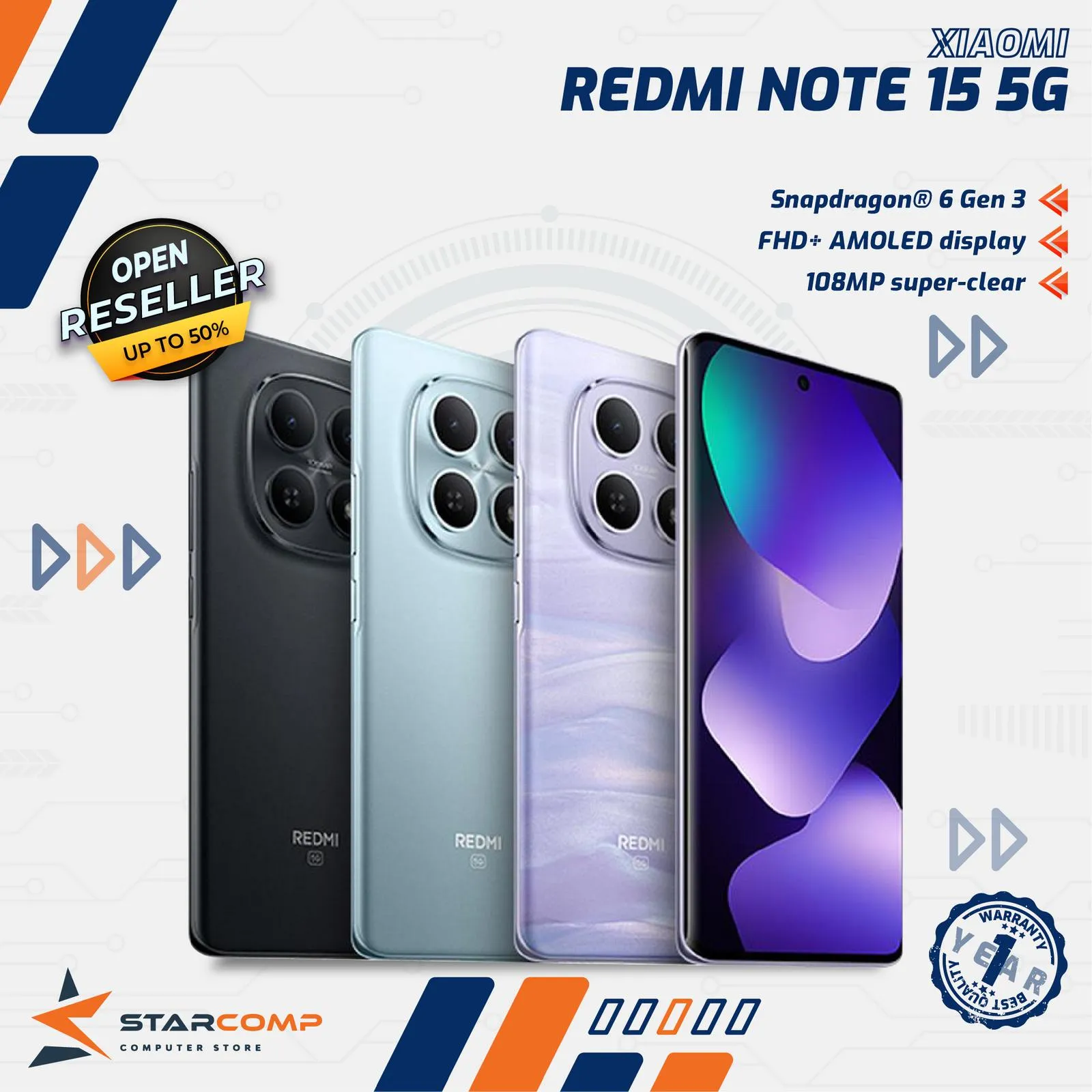 HANDPHONE XIAOMI REDMI NOTE 15 6/128 MIST