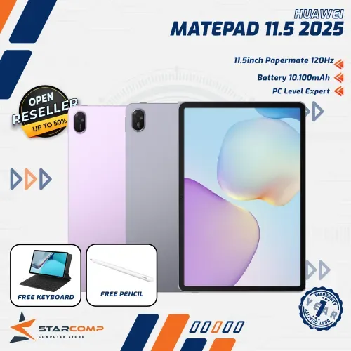 HUAWEI MATEPAD 11.5-INCI 2025 TABLET WPS OFFICE 2.0 TINGKAT PC EKSKLUSIF PAPERMATTE 10.100MAH 40W HUAWEI SUPERCHARGE GARANSI RESMI