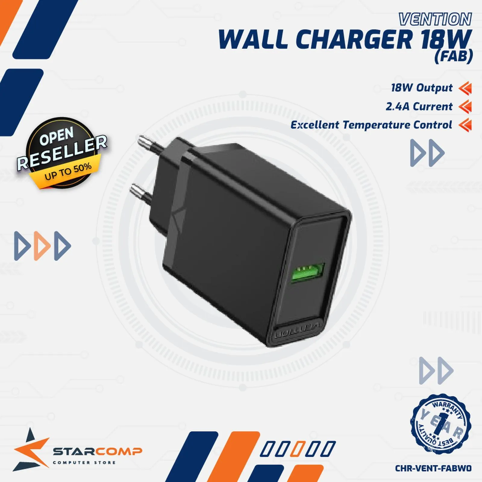 CHARGER VENTION 1PORT 18W (FABW0-EU)