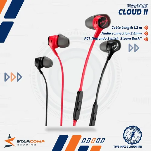 HYPERX CLOUD II EARBUDS GAMING WITH MIC
